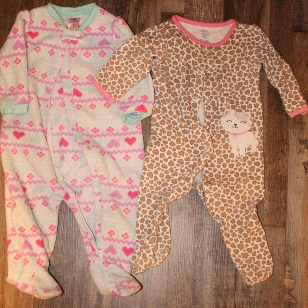 Infant 6-9 month and 9 month footie pajamas